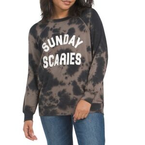 Wildfox  Graphic Sunday Scaries Crewneck Sweater Size Small